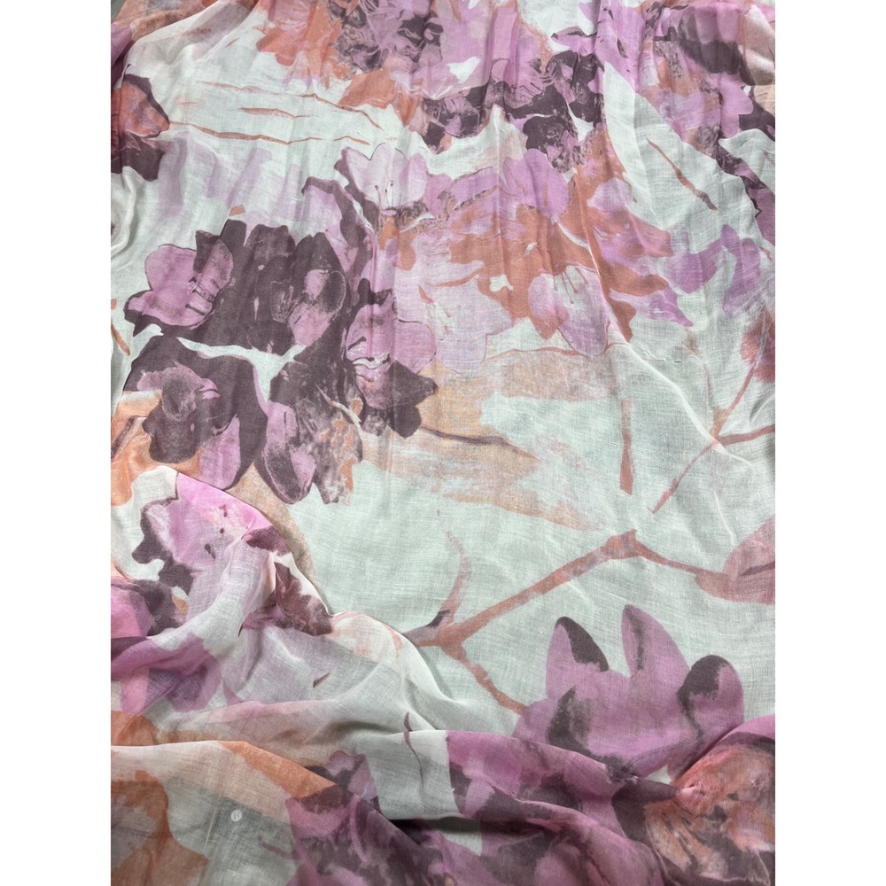 Sheer Watercolor Floral Pink Peach Purple Romantic‎ Oversized Blanket Scarf